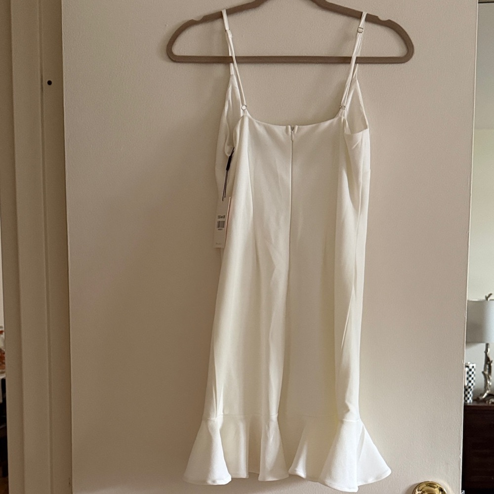 Hello Molly VELVET ROSES DRESS WHITE Ruffle Hem Medium - Picture 9 of 11